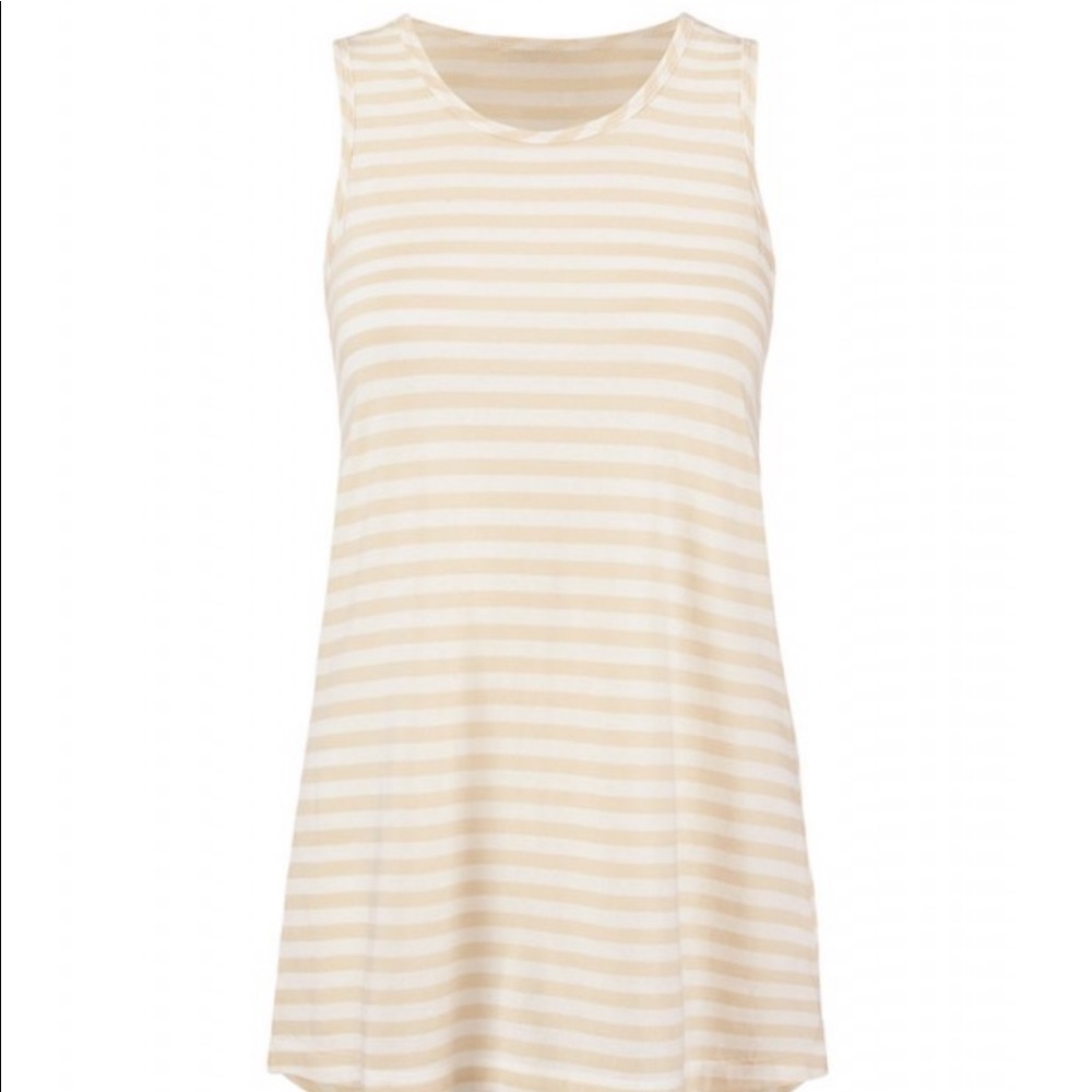 Cabi Comeback Tank White Stripe Large NWT